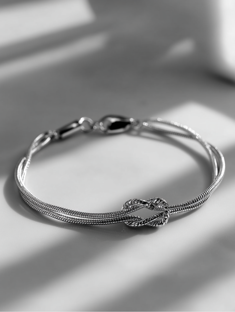 Infinity Bracelet Platinum Ion-Plated Stainless Steel