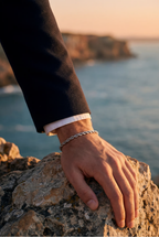 Tressé Acier Armband, platinbeschichteter Edelstahl