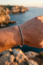 Tressé Acier Armband, platinbeschichteter Edelstahl
