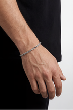 Tressé Acier Armband, platinbeschichteter Edelstahl