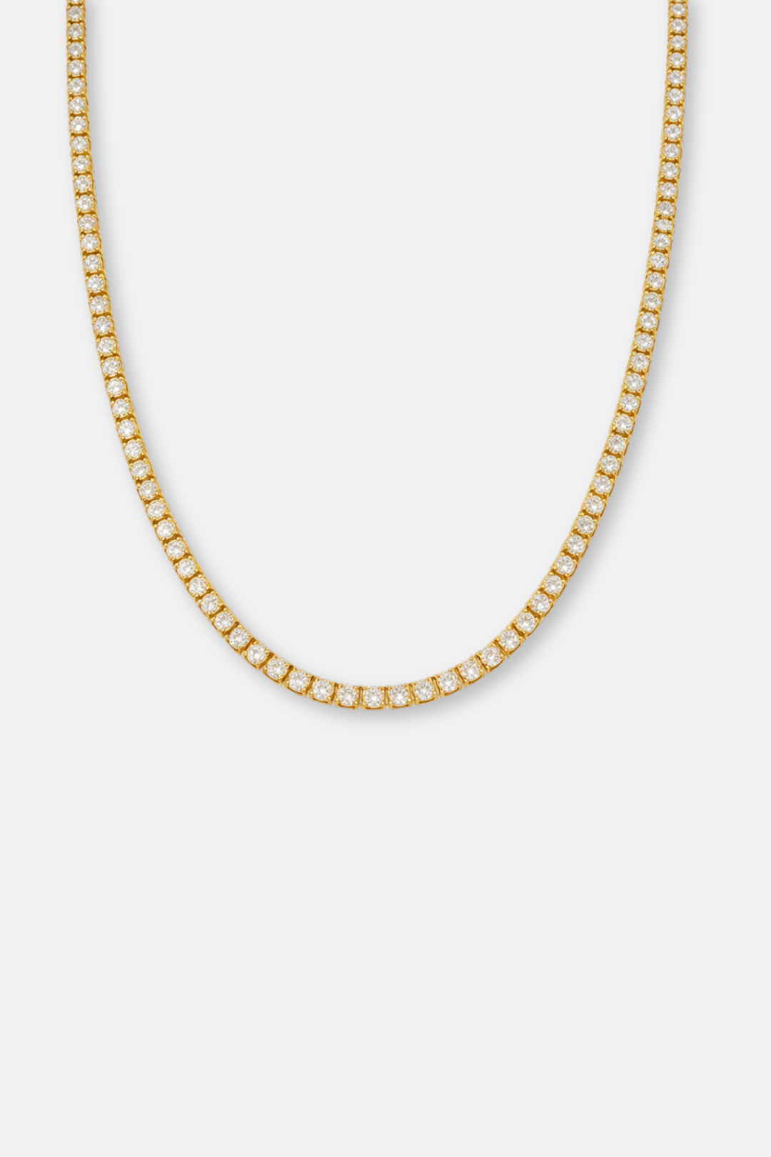18K Gold Plated Tennis Necklace – Titanium Steel