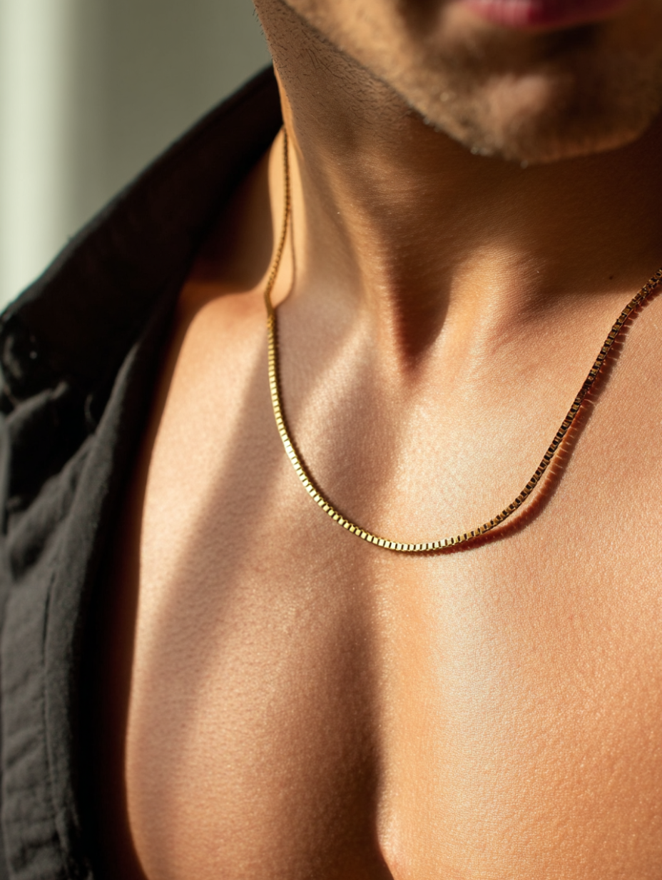 Box Necklace 18K Gold