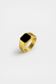Ring Onyx + Gold-plated