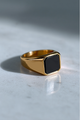 Ring Onyx + Gold-plated