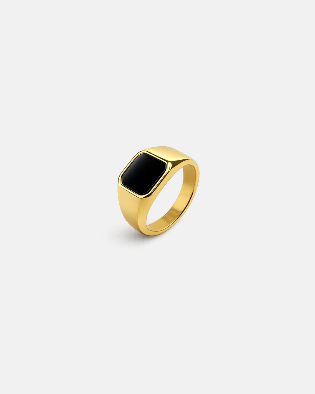 Medianoche Ring Onyx Gold-plated