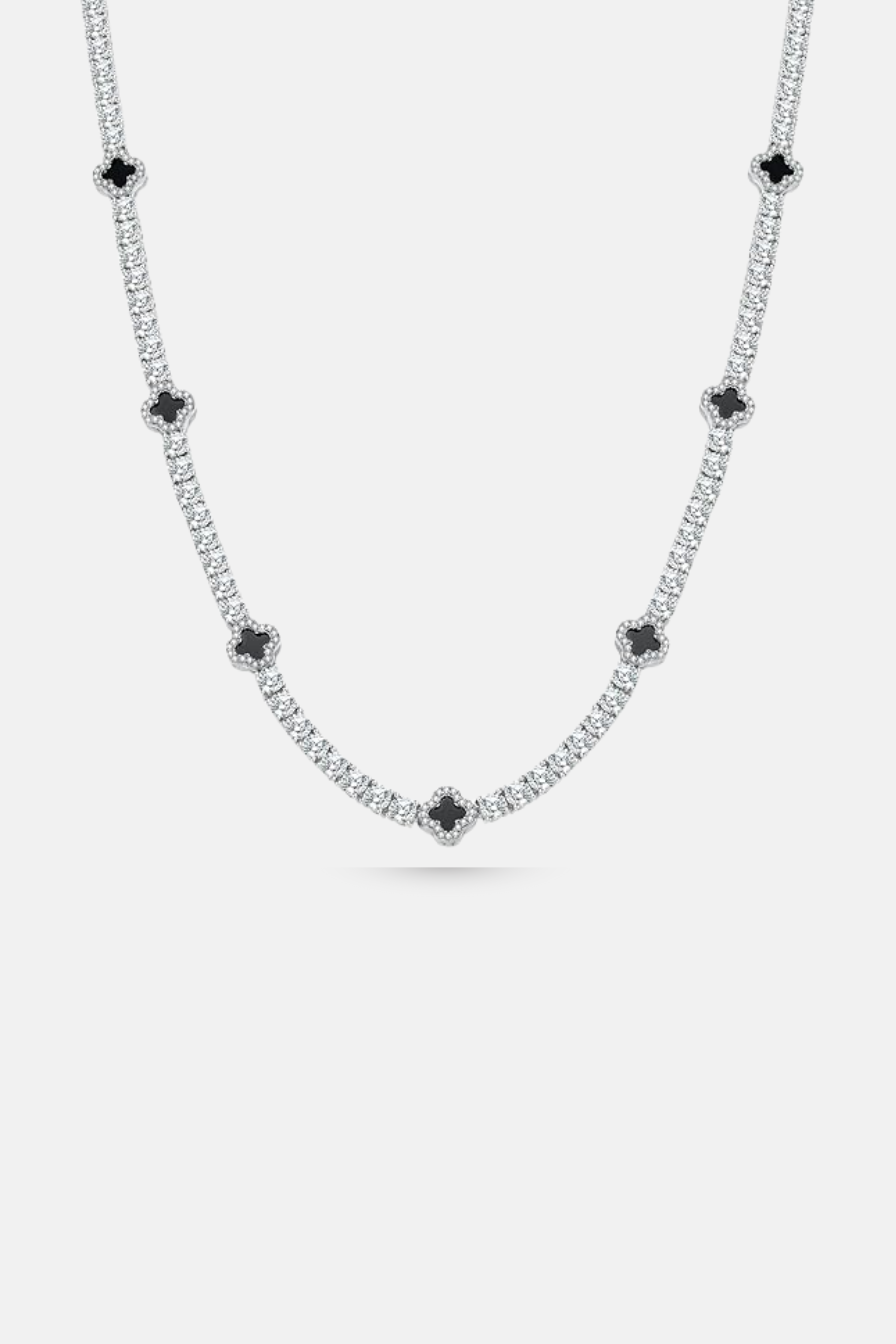 Clover Necklace Onyx