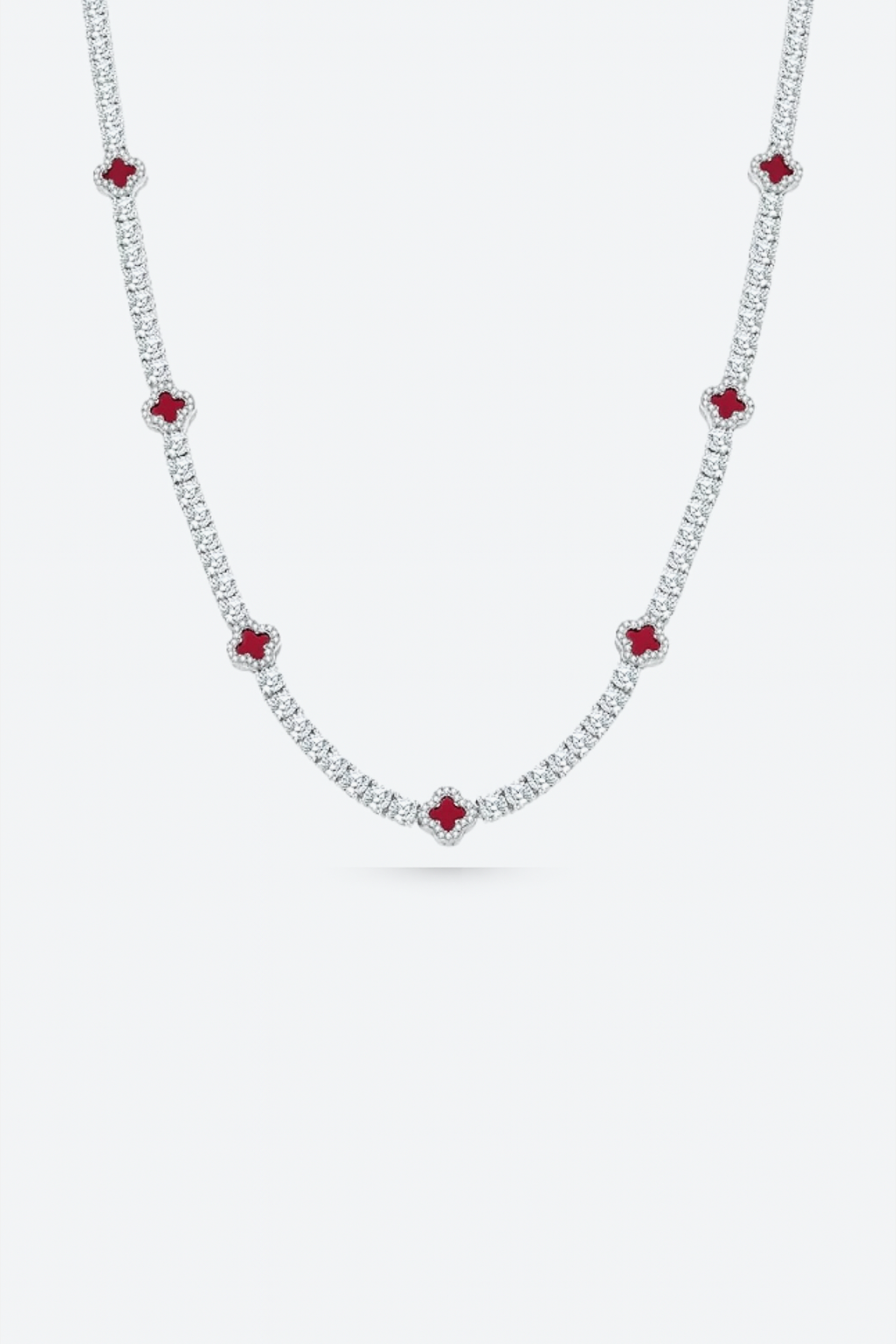 Clover Necklace Burgundy