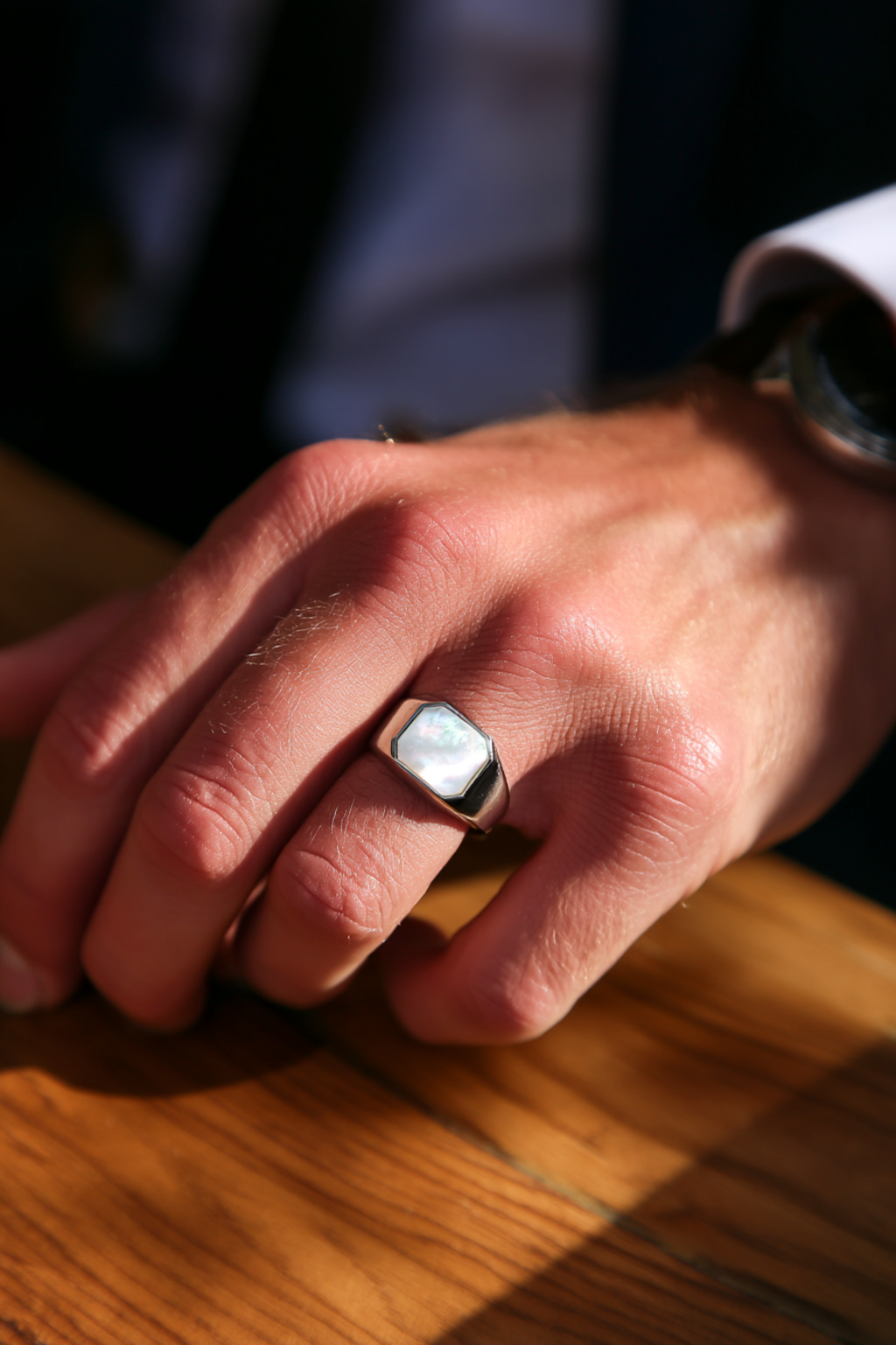 Nacre + Silver-plated