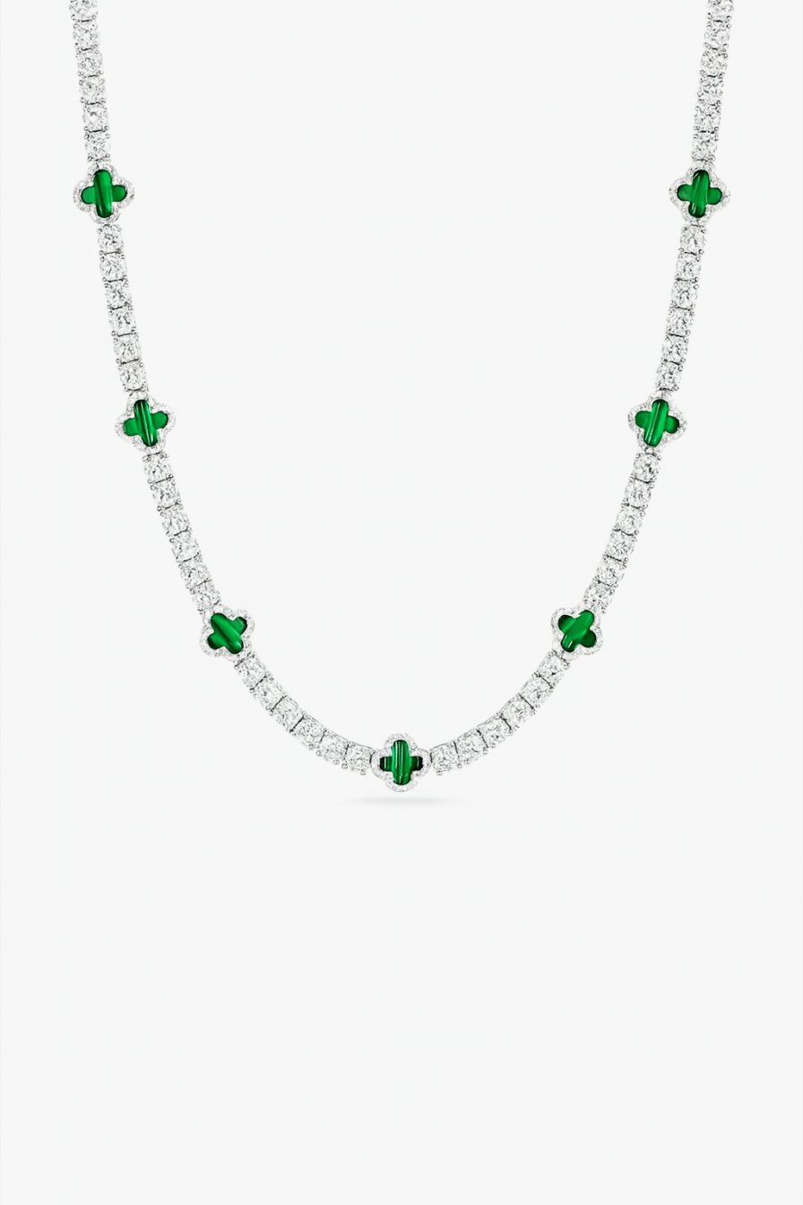 Clover Necklace Malachite