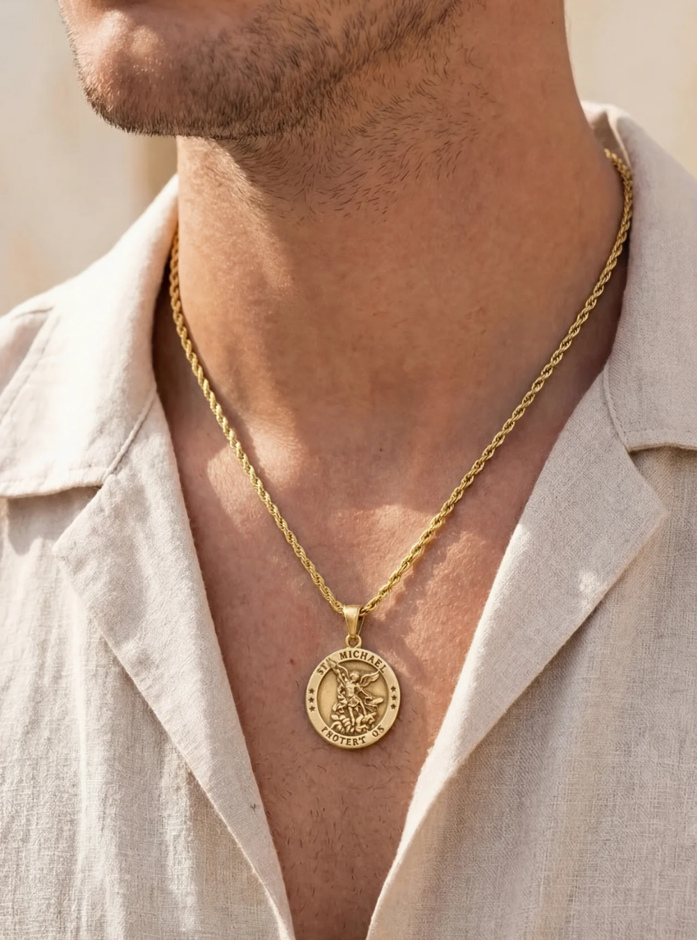 Collier de protection Saint Michel | Or