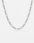 Figaro Necklace 6 mm in silver, stainless steel chain with the classic 3-and-1 link pattern
