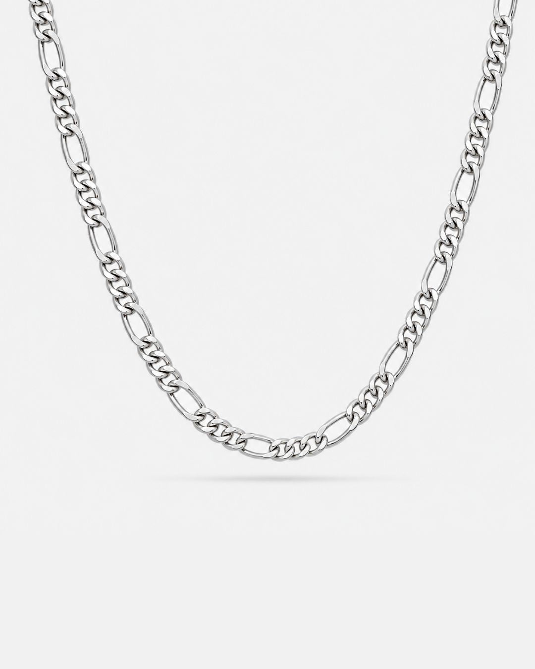 Figaro Necklace 6 mm in silver, stainless steel chain with the classic 3-and-1 link pattern