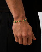 Fortuna-Armband mit grünem Stein und Goldplattierung