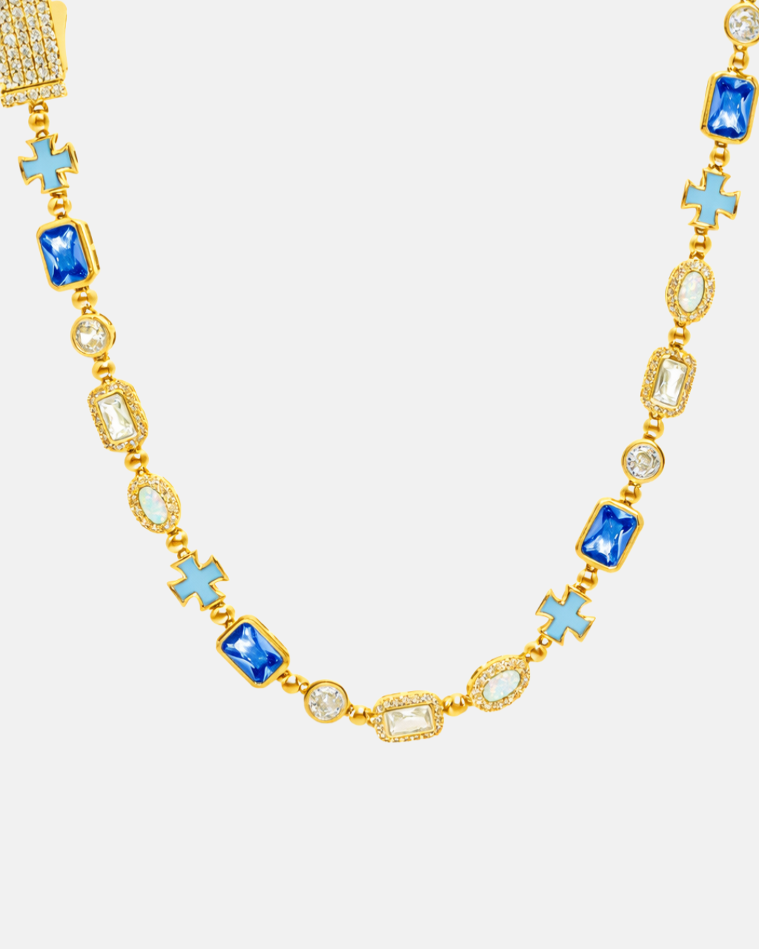Royal Azure Mosaic Necklace I Gold