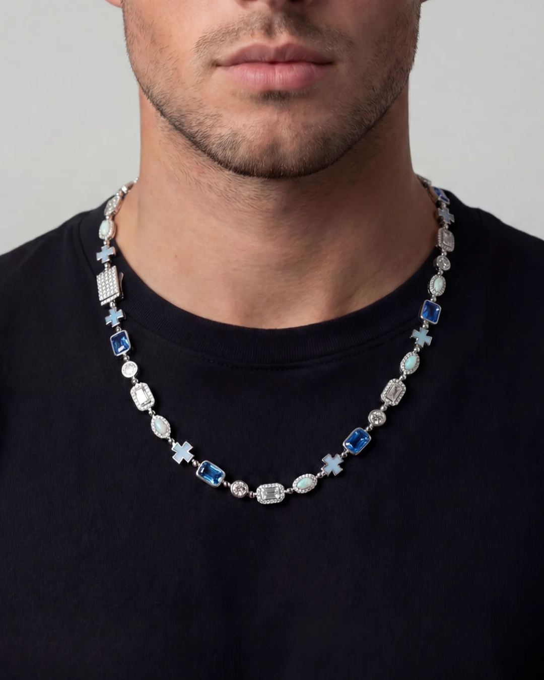 Royal Azure Mosaic Necklace I Silver