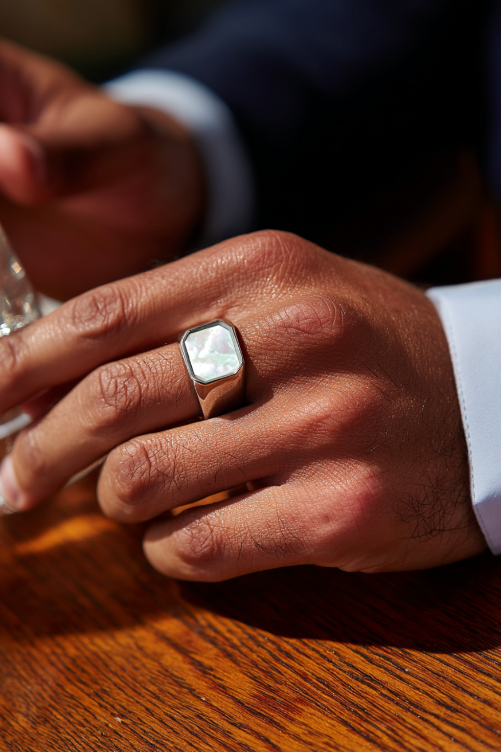 Nacre + Silver-plated