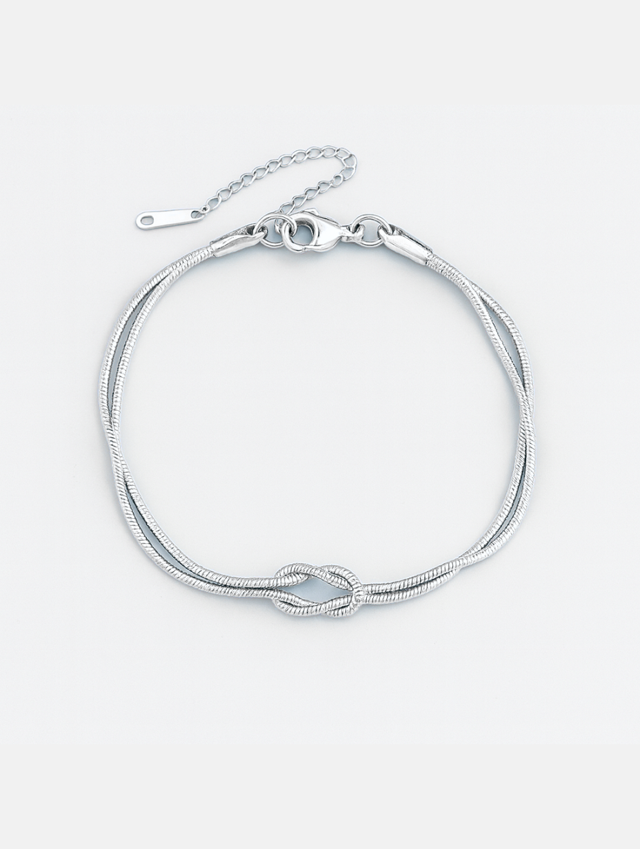 Infinity Bracelet Platinum Ion-Plated Stainless Steel