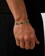 Fortuna-Armband mit grünem Stein, silberplattiert