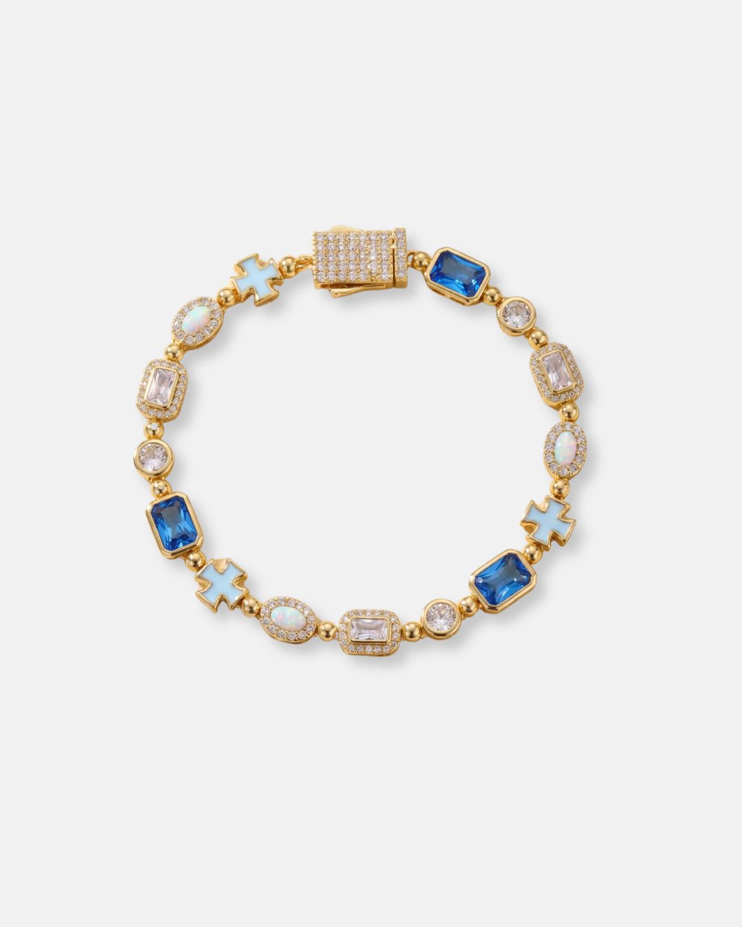 Royal Azure Mosaic Bracelet - Gold