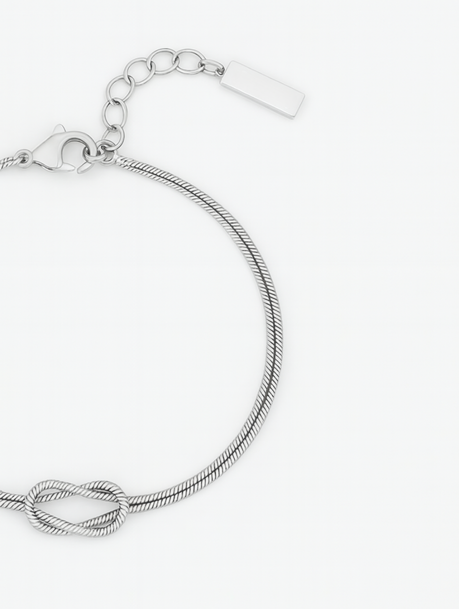 Infinity Bracelet Platinum Ion-Plated Stainless Steel