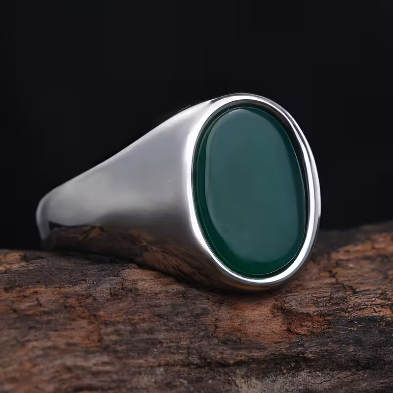 Ring Green Agate