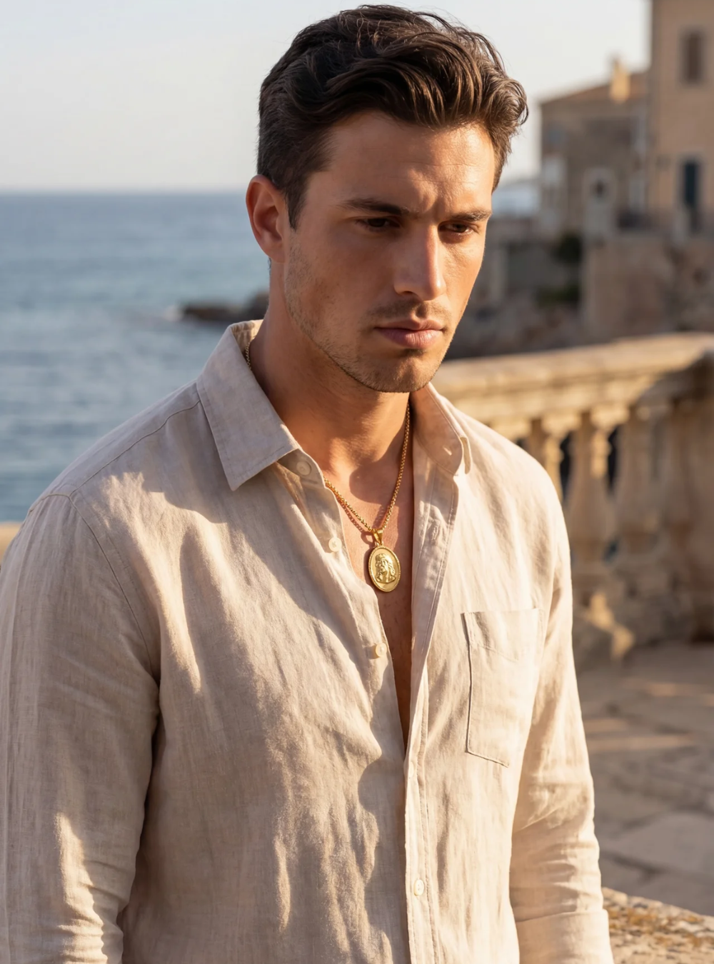 Le collier avec pendentif King en or