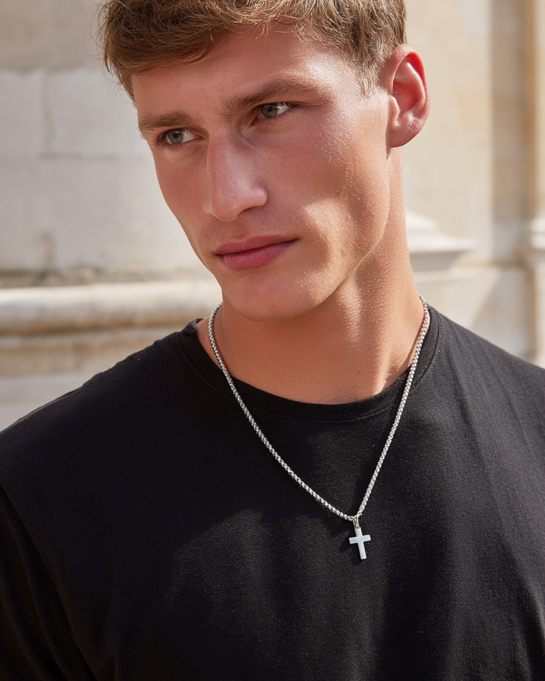 Minimal Cross Necklace | Stainless steel