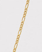 Stainless steel figaro necklace with a warm electroplated 18K gold finish