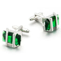 Emerald Green Cufflinks | Silver