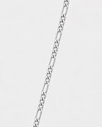 Stainless steel figaro necklace in a bright silver finish with a clean shine