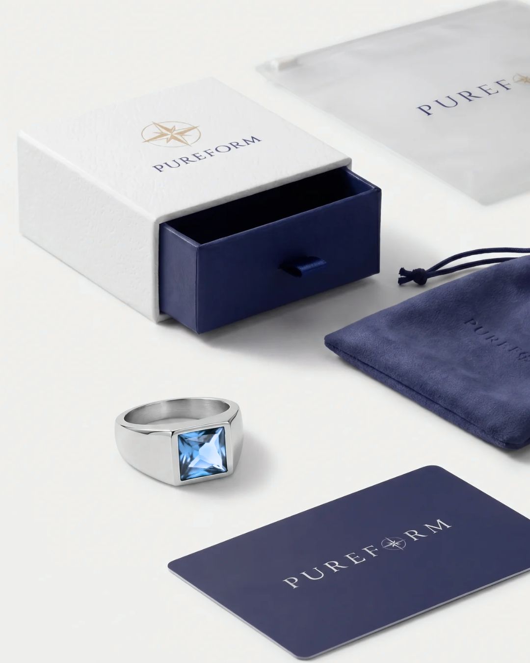 Aquamarine Ring | Titanium Steel