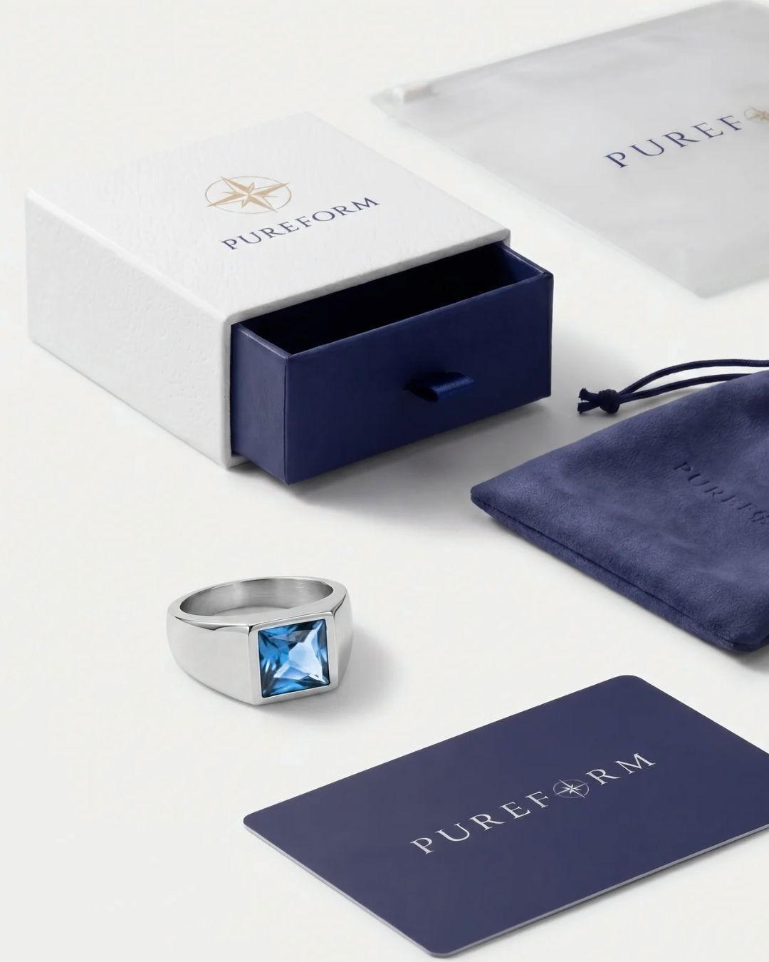 Aquamarine Ring | Titanium Steel