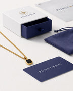 Black Onyx Pendant Necklace | Gold