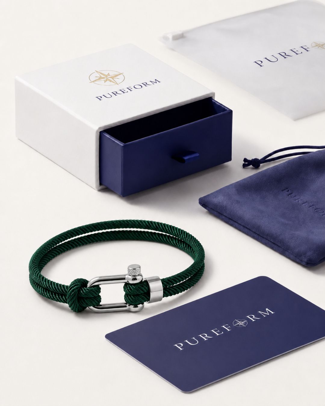 Bracelet corde Cabo | Vert forêt