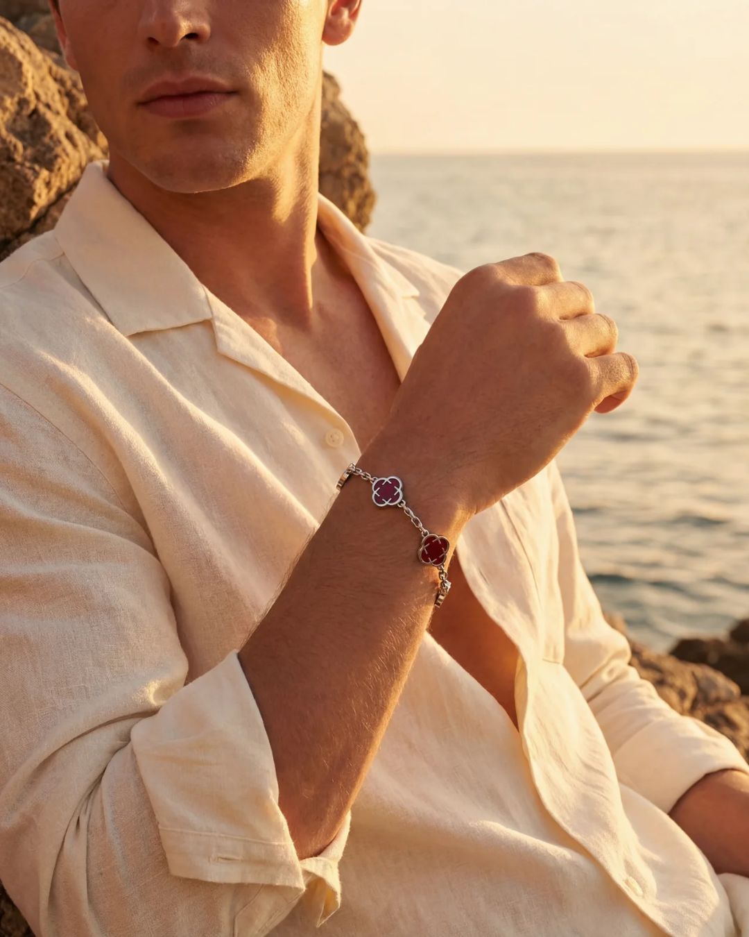 Charm-Armband Burgunderrot