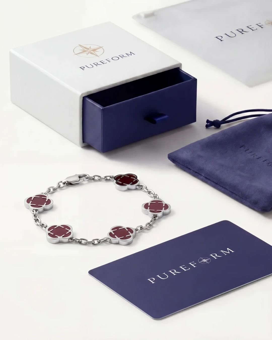 Charm-Armband Burgunderrot