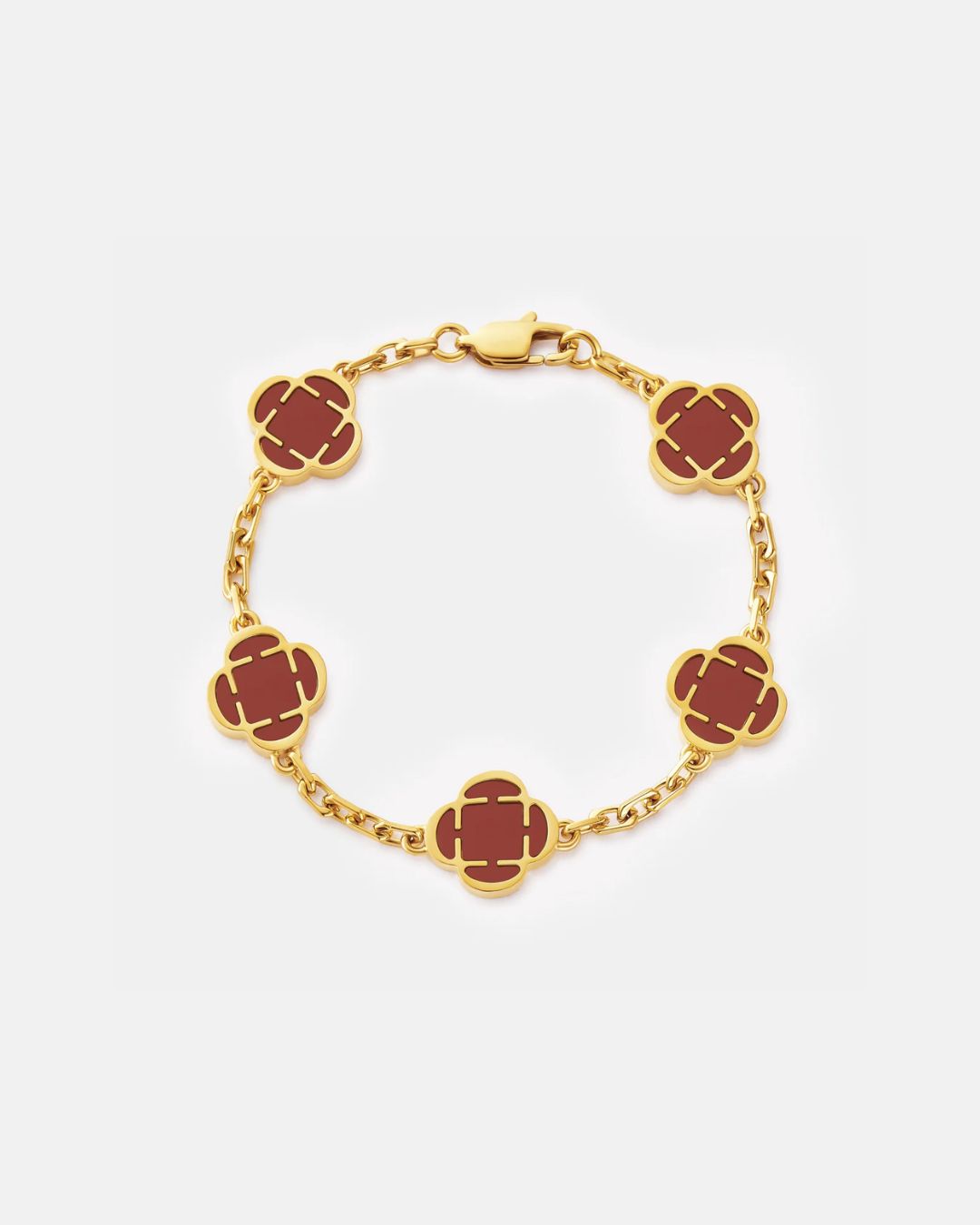 Bracelet à breloques bordeaux I doré