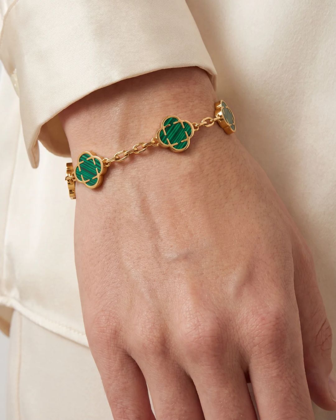 Bracelet à charms Malachite I Or