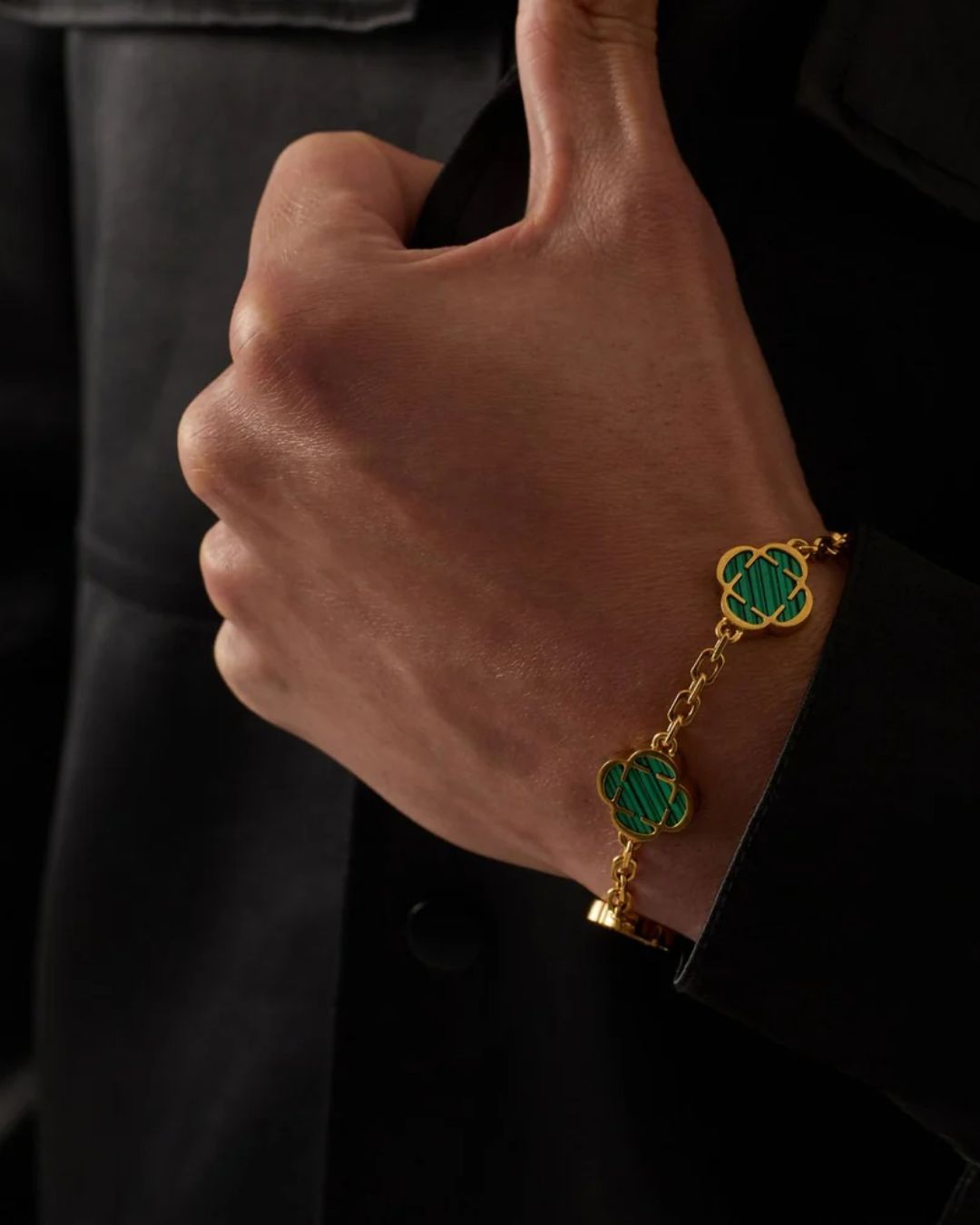 Bracelet à charms Malachite I Or