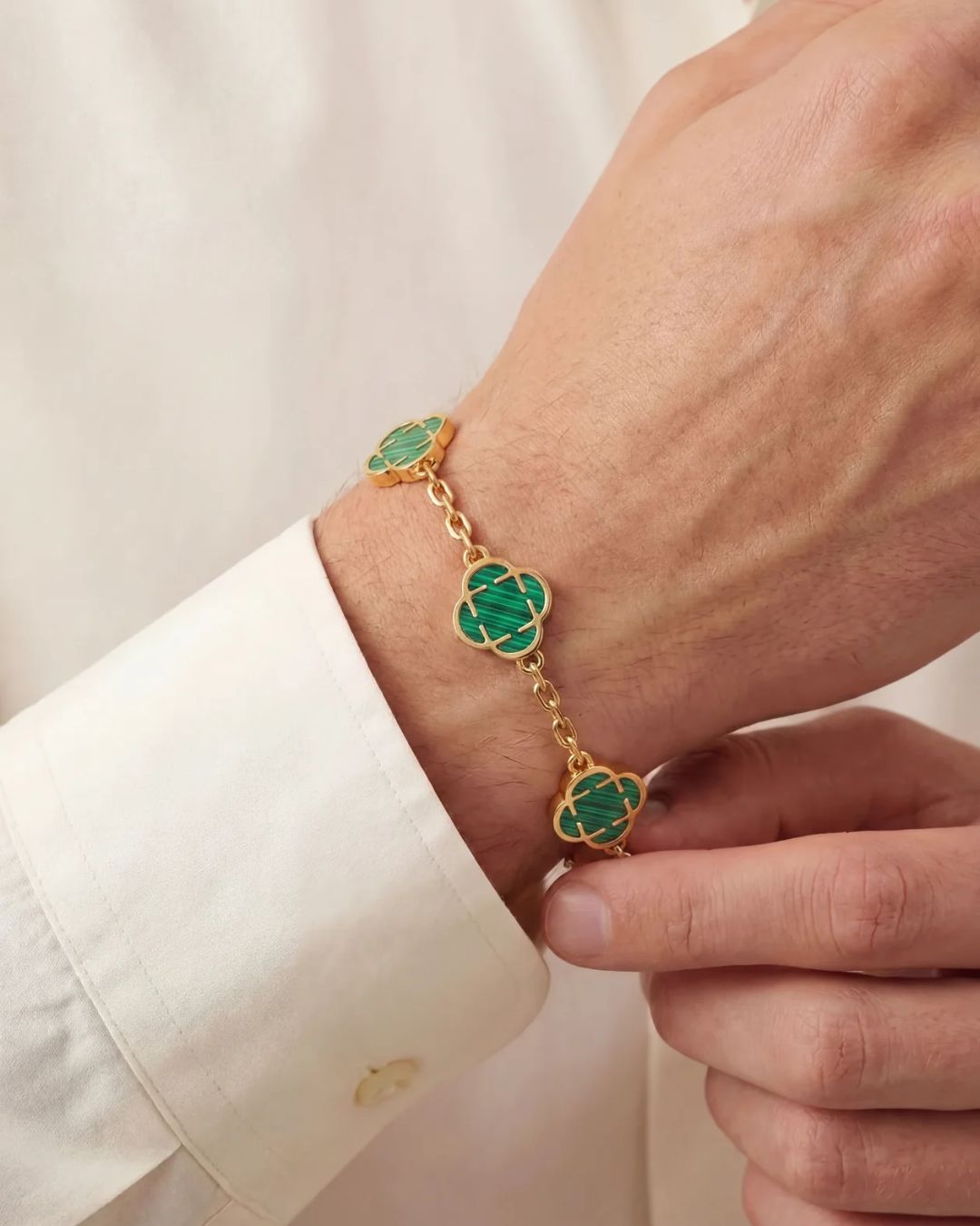 Bracelet à charms Malachite I Or