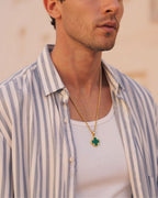 Charm Necklace | Malachite Gold