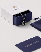 Charm Necklace | Onyx Black Silver
