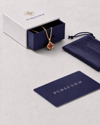 Charm Necklace | Burgundy Red Gold