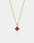 Charm Necklace | Burgundy Red Gold
