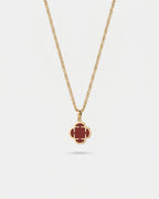 Charm Necklace | Burgundy Red Gold