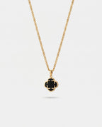 Charm Necklace | Onyx Black Gold