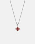Charm Necklace | Burgundy Red Silver