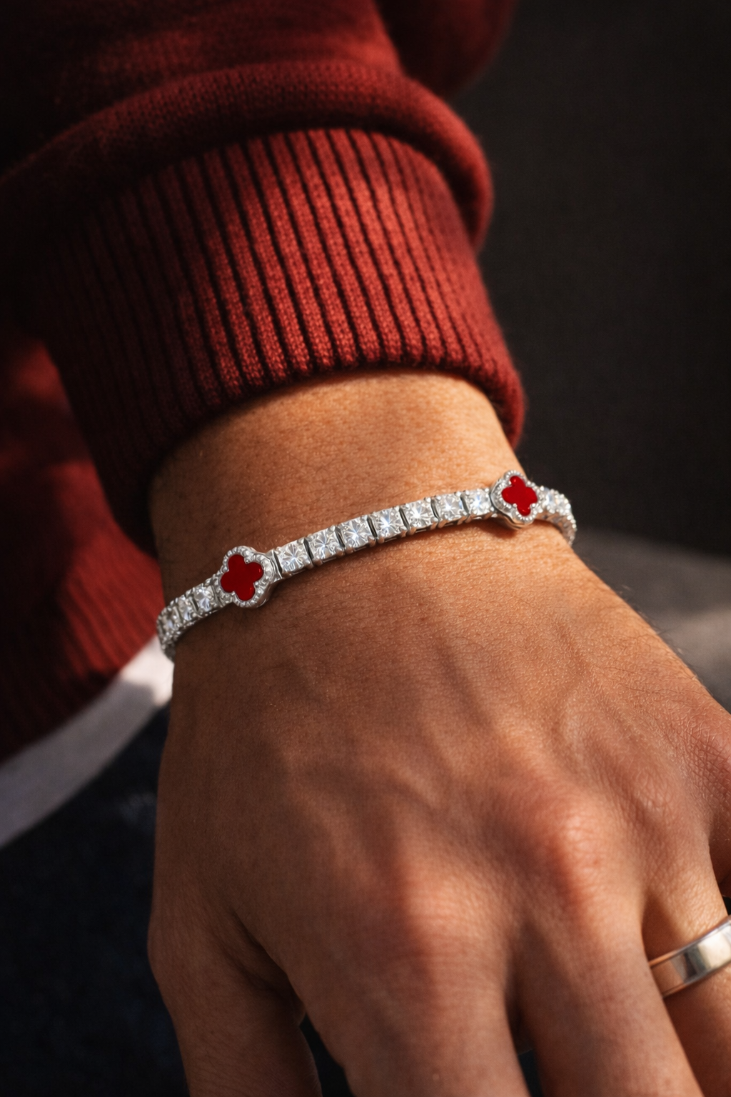 Clover Bracelet Burgundy