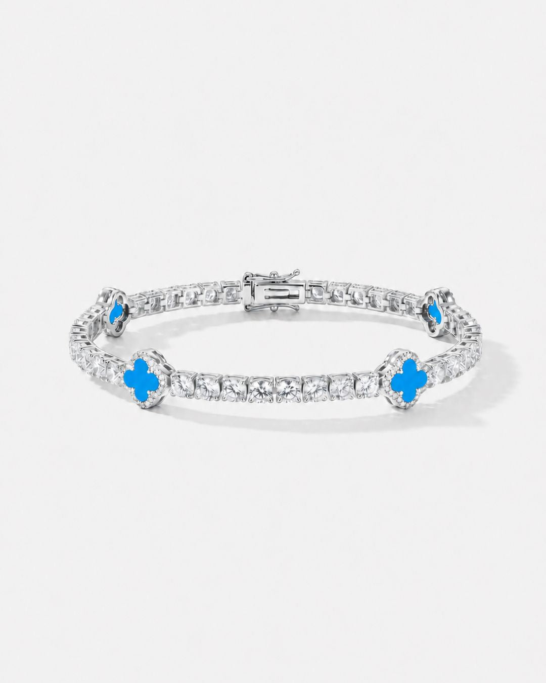 Men's Silver Clover Bracelet, Azure – Limited Edition – Pureform