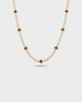 Clover Necklace | Burgundy Gold